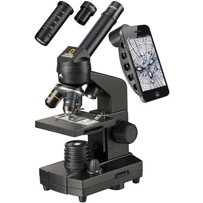 Microscopio National Geographic 40x-1280x con soporte para Smartphone