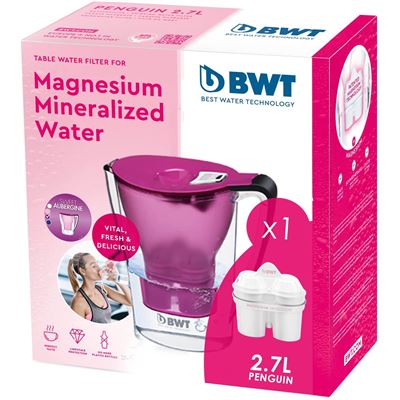 Jarra filtradora de agua BWT Penguin Electrónica con magnesio 2,7L Violeta