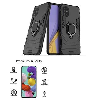 Kit Cristal Templado 5D Full Cover + Funda 3X1 Military Defender Samsung A51 5G - 1