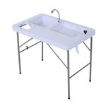 Mesa plegable multifuncional Outsunny blanco, gris 101x66x81cm