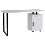 Mesa de escritorio Homcom blanco 150x60x76 cm tablero de partículas