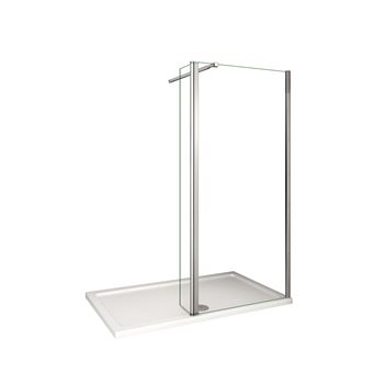 Mamparas de Ducha Panel Fijo + Lateral 40cm Movible 8mm Antical Barra 73-120cm - 140x200cm