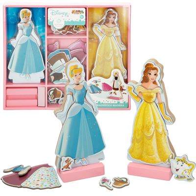 Juego Magnético Princesas Vestidos De Madera Woomax Disney
