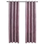 Cortinas opacas anillas 2 uds terciopelo rosa viejo 140x225 cm vidaXL