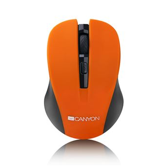 Raton Mini inalambrico 1200 DPI Receptor Nano, Interruptor de on/off, Superficie de goma naranja CNE-CMSW1O