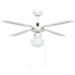 Ventilador de techo con lámpara vidaXL blanco 106 cm