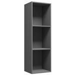 Estantería de libros/mueble TV aglomerado gris 36x30x114 cm