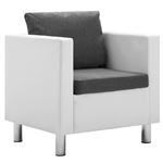 Sillón vidaXL de cuero sintético blanco y gris claro