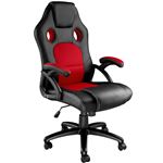 Tectake Silla De escritorio oficina racing negrorojo tyson negrorojoblanco