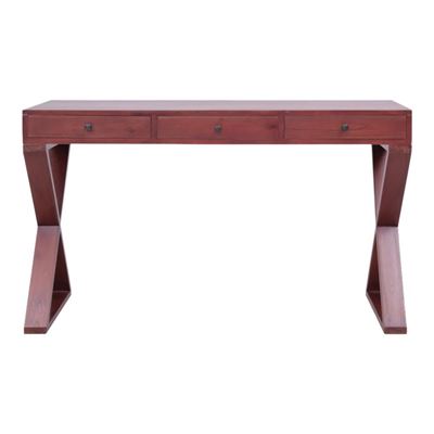 Vidaxl Escritorio Ordenador Madera Maciza Caoba 115X47x77cm