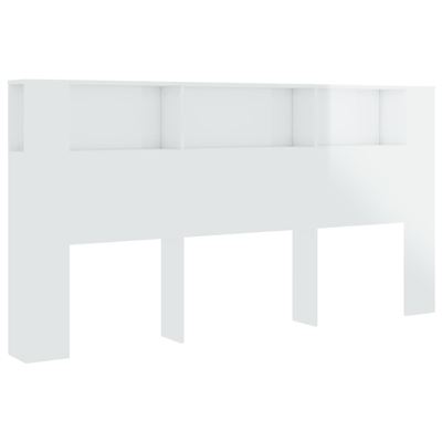 Vidaxl Blanco Mueble Cabecero Brillante 200X18,5X104,5 Cm
