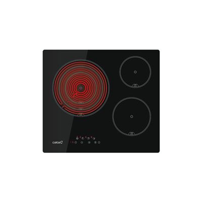Cata Negro Placa Vitrocerámica Tt6003 De Cerámico 3 Zonas