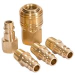 Acoplamiento rápido de aire comprimido 1/4“ Set de 5 piezas , Amarillo