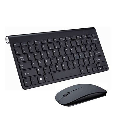 Dam Negro Teclado Y Ratón Inalámbrico En Color Metalizado 908