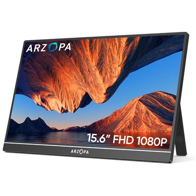 Arzopa Monitor Portátil A1 Ips Fhd De 15,6" 1920 × 1080 Soporte Para Portátil/Pc/Mac/Ps3/4/5/Xbox