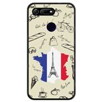 Funda Hapdey para Honor View 20, Diseño Torre Eiffel, mapa, y la bandera de Francia, Silicona flexible, TPU