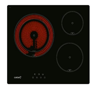 Cata Negro Placa Vitrocerámica Td 6003 Bk/A 3 Zonas