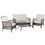 Muebles de jardín de ratán Outsunny marrón 126x70x88 cm