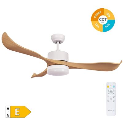 Ventilador De Techo Niaros Kota Con Luz Led Regulable Y Mando A Distancia 29w 3cct 1534lm Blanco