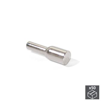 Emuca Portaestantes tubular, para madera, D. 3 mm, Acero, Niquelado, 50 ud.