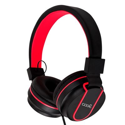 Cool Negro/Rojo Auriculares Cascos Jack 3,5 Mm Toronto Con Micro