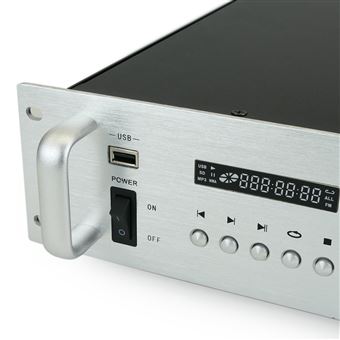 Amplificador de sonido profesional formato rack de 80 W 110 V con 3 zonas,  AUX, MIC y MP3 - Amplificador HiFi - Los mejores precios