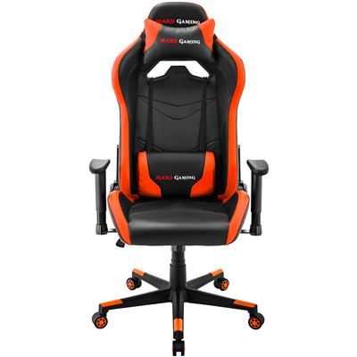 Silla gaming Mars Gaming MC3 naranja, almohada y cojín lumbar, inclinación 180º, reposabrazos 2D