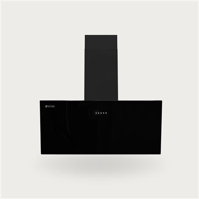 Campana Extractora Decorativa EVVO CE45 Cristal Black, 90 cm, 650 m³/h, 3 Velocidades, Energía A