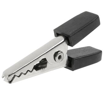 Pinza BeMatik de cocodrilo de color negro con manguitos aislados para conexiones eléctricas 34mm