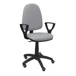 Silla de oficina ergonómica Piqueras y Crespo Modelo 04CP Brazos incluidos Ruedas de parquet, tejido Bali gris