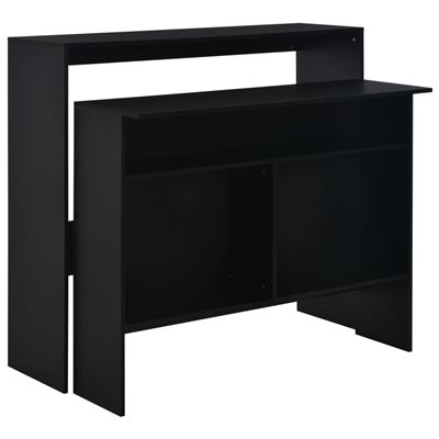 Vidaxl Negra Mesa Alta De Cocina Con 2 Encimeras Cm