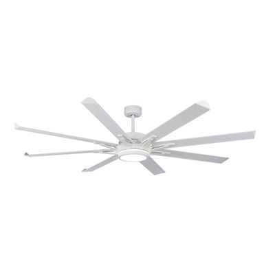 Ventilador De Techo Fabrilamp Led Grado Regulable Con Control Remoto 30w 3cct 3250lm Ip20 Ø198cm Blanco