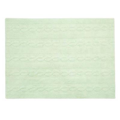 Lorena Canals Alfombra infantil lavable modelo trenzas small color menta soft mint 80x120 cm de