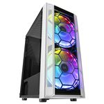 Caja PC ATX, Mars Gaming MC500W Blanco, 2 Ventiladores XXL FRGB, Ventana+Rejillas