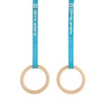 Capitalsports Sports Strikar juego de anillas gimnasia madera amarre musculación tren superior y core comp rings 23cm interior cintas nylon 450cm