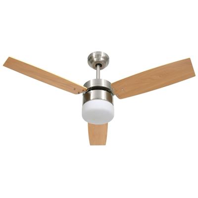 Ventilador De Techo Lámpara Mando Distancia Vidaxl Marrón Claro 108cm