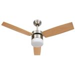 Ventilador de techo lámpara mando distancia vidaXL marrón claro 108cm