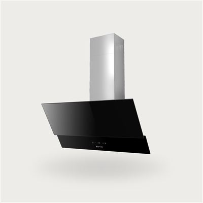 EVVO Campana Extractora CE47 90 cm Ancho Decorativa, Potencia 800 m³/h,Táctil y Gestual, Filtros de aluminio y Carbón