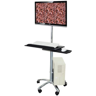 Value Mobile Pc Cart, Silver - Soporte De Mesa Para Pantalla Plana