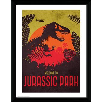 Fotografía Enmarcada Jurassic Park Silhouette