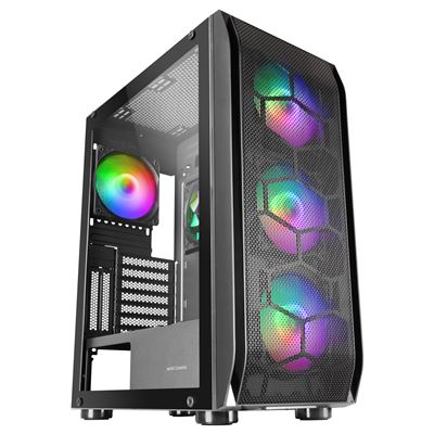 Mars Gaming Negro Torre Gaming E-Atx Mc-Kx Sistema Cpu Freezer, 5 Ventiladores Argb, Controladora Argb Y Mando Rf