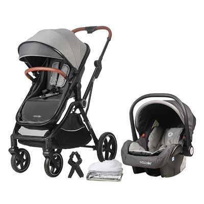 Carrito De Bebé Trío Convertible Amani Hasta 22kg De Coccolle Anthracite