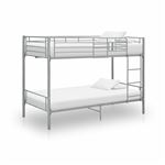 Cama litera vidaXL metal gris 90x200 cm