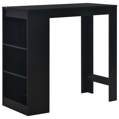Vidaxl Negra Mesa Alta De Cocina Con Estantería 110X50x103