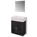 Conjunto de mueble y lavabo 3 piezas Negro