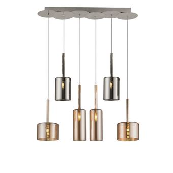 Lámpara de Suspensión Homemania Bibu Cromo, Miel, Gris, 65x14x120 cm