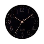 Reloj de Pared Moderno en Relieve con Esfera Negra Thinia Home Color Oro Rosa