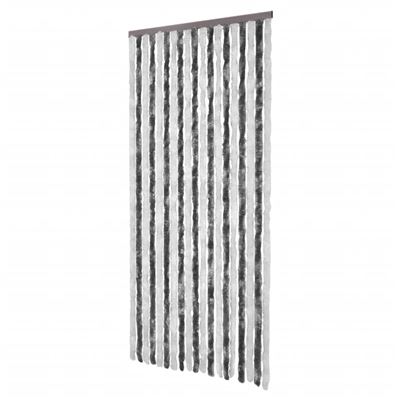 Cortina De Puerta Anti Insectos 90 X 220 Cm Gris Y Blanca