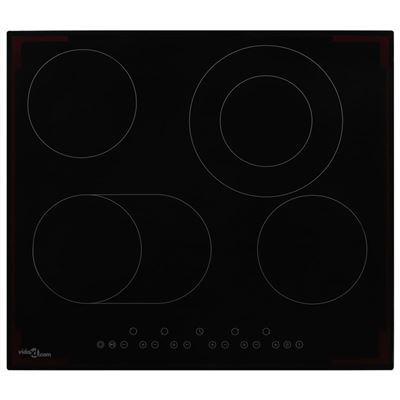 Placa Vitrocerámica Vidaxl 4 Zonas 60cm 6600w Negro