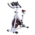 Bicicleta Estática con Pantalla LCD Acero Blanco A90-146 HOMCOM